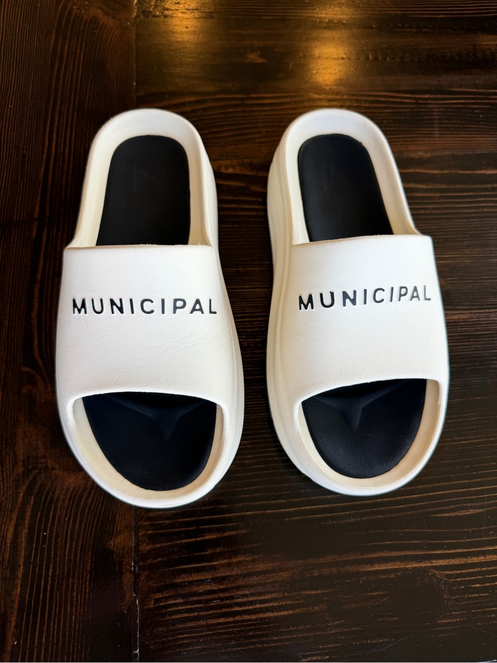 MUNICIPAL Podium Slide Natural Sandal Womens Luxury Loungewear Size 8